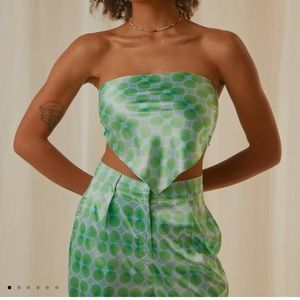 Retro Satin Scarf Top NWT